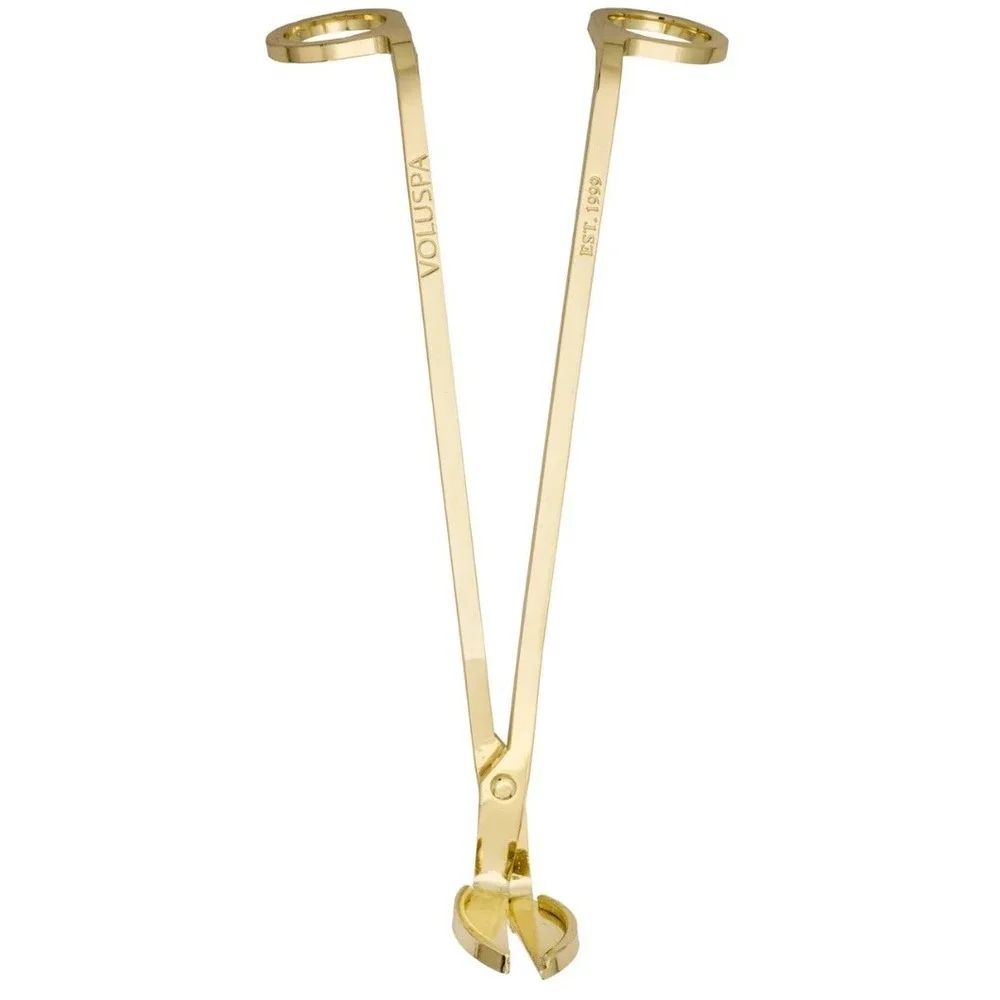 Voluspa Gold Tone Metal Candle Wick Trimmer Engraved Logo Polished Finish